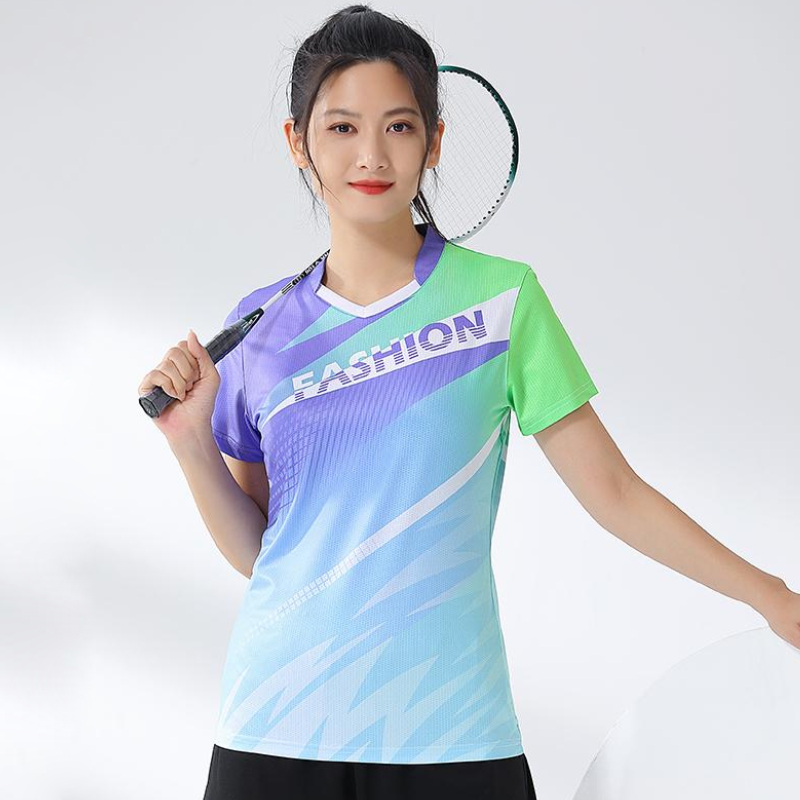 Women Badminton Shirt Print Go - Table Tennis Jersey avis et prix
